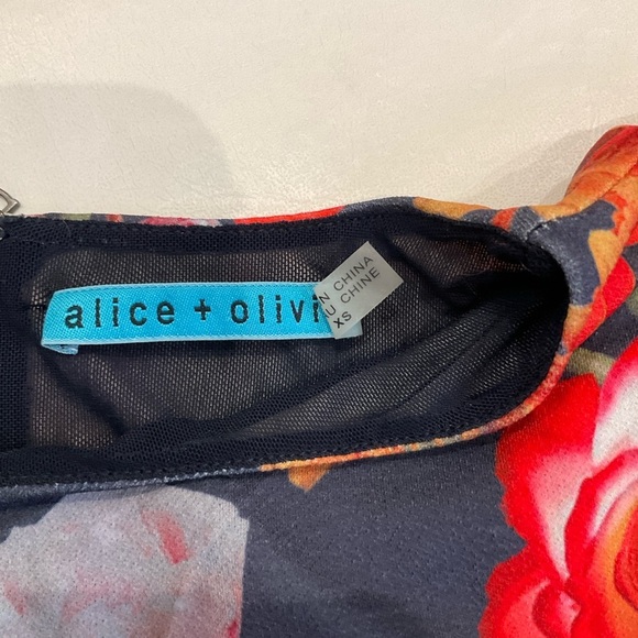 Alice + Olivia Womens Top XSmall Cap Sleeves Peplum Layered Tulle Exposed Zipper - Picture 9 of 11